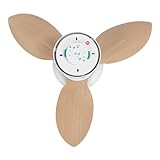 Fafeicy Ventilador de Techo de 25 Pulgadas con Luz de Ventilador LED Ligero y Remota, Motor DC Tranquilo de 6 Velocidades para la Sala de Estar y la Circulación e Iluminación de Aire