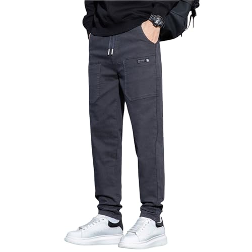 Men's Slim Fit Cargo Pants Breathable Stretch Drawstring Waist Active Sweatpants Hiking Trousers with Pockets, M-3XL