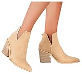 Chelsea Boot Damen schwarz, Damen Stiefeletten Leopard Booties mit Blockabsatz Comfort Zipper Glatt Ankle Boots Herbst Winter Stiefel Worker Boots Schneestiefel Chunkyrayan Stiefelette Knöchel Schuhe