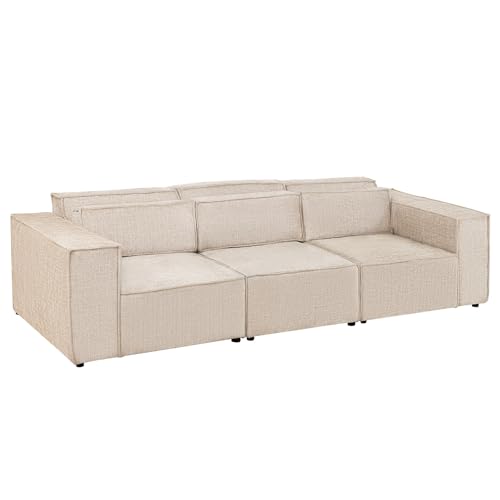 Riess Ambiente Design 3-Sitzer Sofa Bossa NOVA - 260cm - Greige Chenille XXL-Couch Sofa Wohnzimmercouch