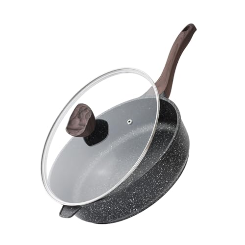 Image of Kordisen Nonstick Deep Frying Pan with Lid, 11 Inch Non Stick Skillet, Saute Pan for Cooking, Healthy Induction Cookware, PFOA Free