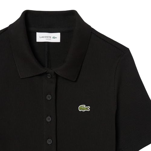 Image of Lacoste Women's Long Ribbed Cotton Polo Dress
