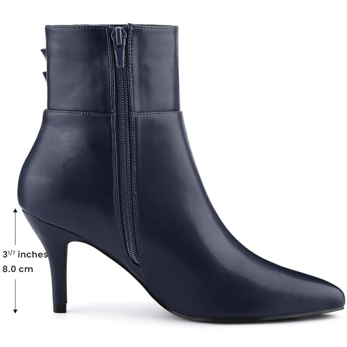 Allegra K Women's Pointed Toe Buckle Stiletto Heels Ankle Boots2