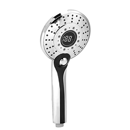 LED Shower Head Color Changing,Water Saving Spray Showerheads with 3-Color Temperature Control LED Light 3 Spraying Mode Digital Display Handheld Shower Head