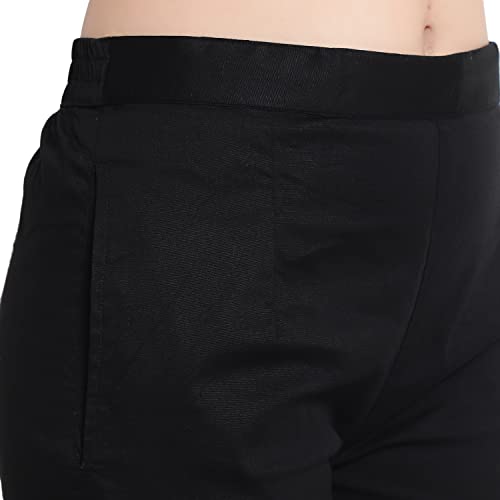 Image of BLUE STAR SHARK Stretchable Cotton Lycra Cigarette Pants | Versatile and Stylish Women's Pants | Comfortable Slim Jeggings | Ankle Length Straight Trousers for Office, Formal, Casual Wear
