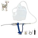 30ML Veterinäre Metall-Dauer-Drenchpistole, 5–30 ml verstellbare orale Dosierpistole, Medikamentenspender für Nutztiere für Rinder, Schafe &Schweine, mit 2500ML Behälter &ergonomischem gebogenem Griff