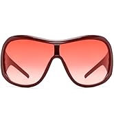 BOTEN Trendy Oversized Sunglasses For Women Men, Big Tinted Funky Wrap Around Sunglasses Apres Sk...