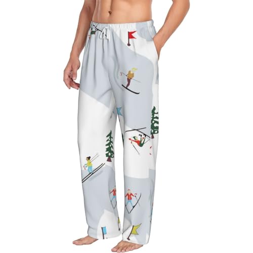 Winter Skiing Skier Leisure Ski Fun Men'S Pajama Pants Lounge Pj Sleepwear Pants For Men2