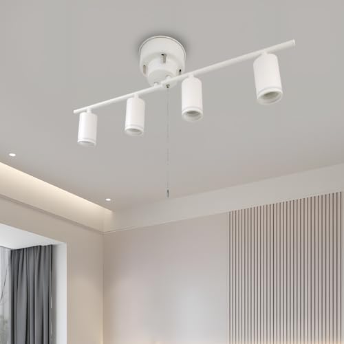 �V�[�����O���C�g 4�� GU10���� LED�d���Ή� �R�t�� ��i�e��240W �d���Ȃ� �V�[�����O�X�|�b�g���C�g 660*140*270mm ���������O �p�x���� 3�i�K���[�h �v���X�C�b�`�� ���� �d���ʔ��K�v �ȒP��t �C���e���A�Ɩ� �ԐڏƖ� 