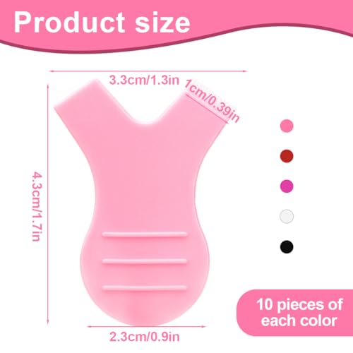 DLPRK 50 Stück Y Form Wimpernbürste Silikon, Wimpernlifting Zubehör Wimpern Schildpads Wimpernlift Werkzeug Hilfsmittel zur Wimpernverlängerung Wimpernlift-Bürste(5 Farben)