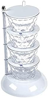 Seasoning Jars Rotatable Multi-Layer Vertical Seasoning Box Jars Home Kitchen Tool Accessory Muti-Layer Rotatable Space-Saving Seasoning Box (Color : Green 4 Layer) (Clear 4 Layer)