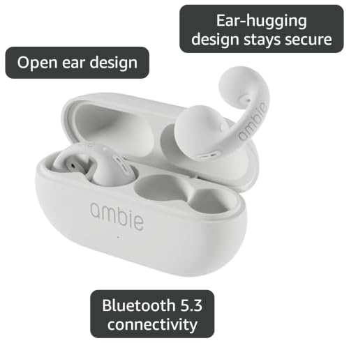 Image of ambie Sound earcuffs AM-TW02, Open Ear Wireless Earphones for Comfort, Bluetooth 5.3 Earbuds for Sports, Running, and Workouts | 6 hr Play Clip-on Ear Cuff