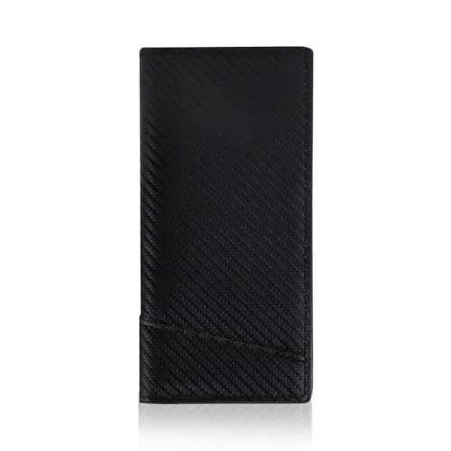 Long Wallet for Men, Bifold Wallets for Men with 12 Card Slots and Zippered Coin Pocket, Stylish Ultra-Thin Men's Wallet for Suits and Daily Use (Black)