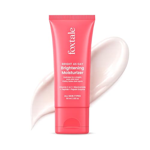 Image of Foxtale Lightweight Brightening Face Moisturiser with Vitamin C & Niacinamide |Brightens & Evens Skin Tone, Fades Dark Spots & Deeply Hydrates | For Normal to Dry Skin | For Men & Women | 100 ml