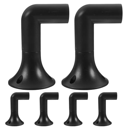 DIYEAH Base Curva para Poste de Luz Exterior, Juego 12 Piezas (6 Bases 6 Curvas) de Plástico Resistente, Conector para Estacas de Iluminación Solar y Lámparas de Paisaje en Jardín