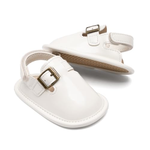 Image of KIDSUN Baby Boys Girls Sandals Adjustable Lightweight House Home Slippers Non Slip Newborn Prewalk First Walk Shoes