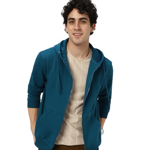 Image of Neostreak Men's Cotton Hooded Neck Zippered Sweatshirt