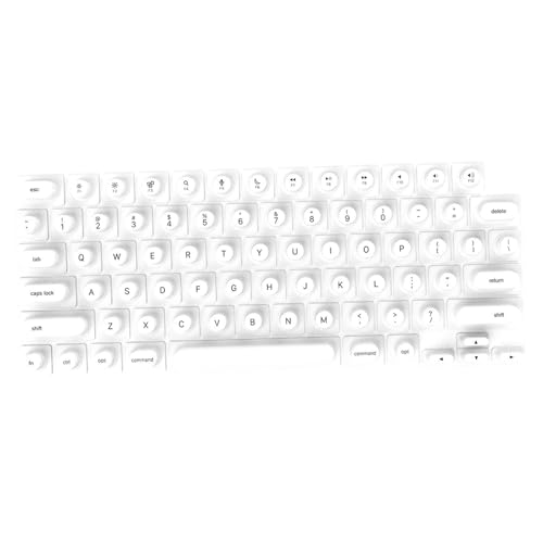 Funda de teclado para portátil y protector de silicona para uñas largas blanco 6