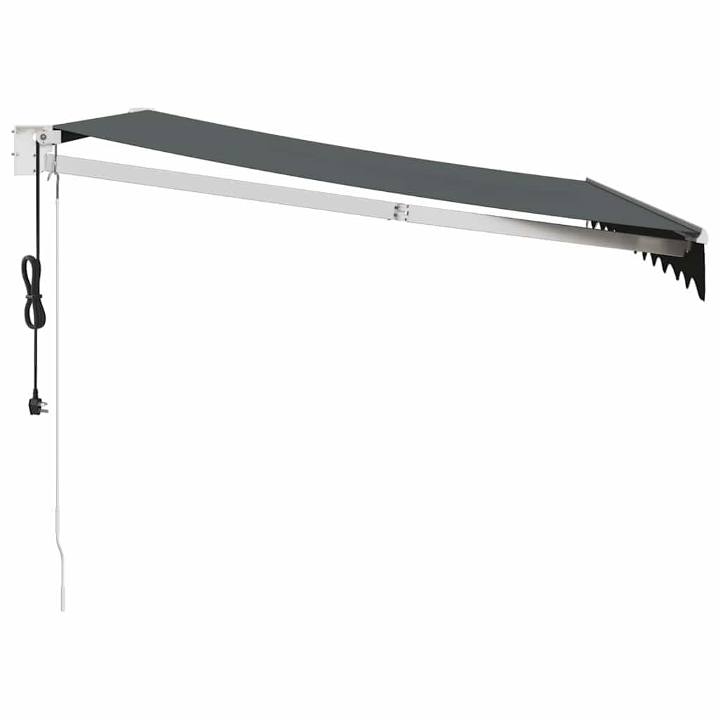 vidaXL Auvent rétractable Anthracite avec Cadre Blanc 3 x 2,5 m