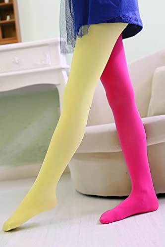 Pack of 3 Toddler Girls Dancing Tights Double Color in One Footed Velvet Leggings Stockings Pantyhose For 2-8 Years2