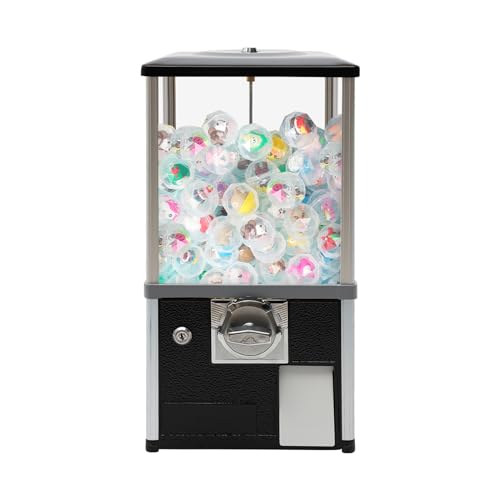25-Cent Vending Machine,Commercial Big Capsule Toys Vending Machine with 800 Coins Bank Capacity,Black Gumball Machine with Keys for Selling Capsule Toys,Twister Balls,1.77-1.97Inches Ball Diameter