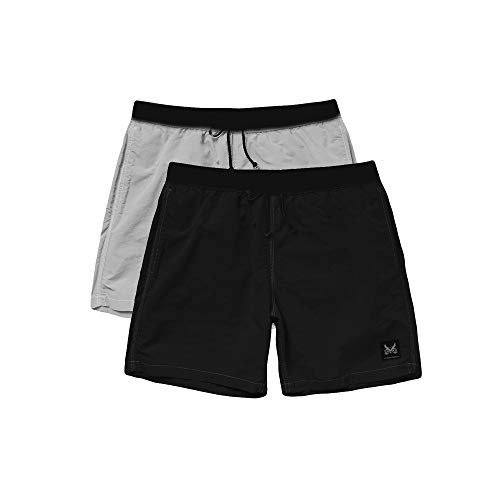 Kit Bermuda Moletom OWL Confort Preto + Cinza Mescla - M