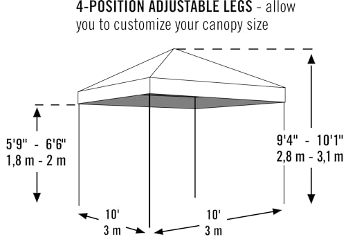 Shelterlogic 22703 Easy Set-Up 10 X 10-Feet Straight Leg 50+ Upf Protection Pop-Up Canopy thumb #4