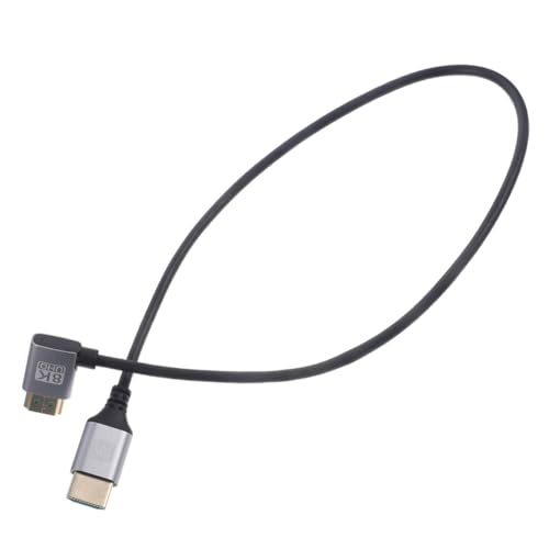 Abaodam Sturdy Aluminum Alloy 8k Right Angled Male to Male Video Cord Tv Adapter for Home Theater