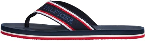 Tommy Hilfiger Uomo Infradito Comfort Beach Sandal con Logo, Blu (Desert Sky), 45