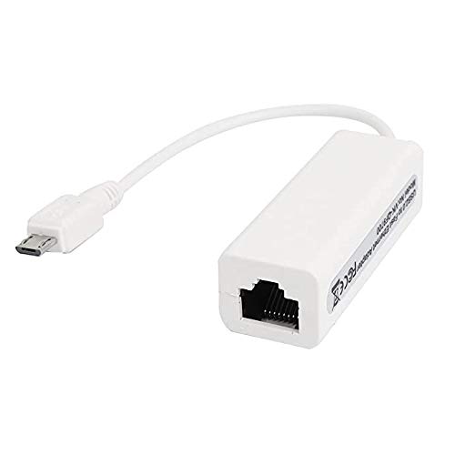 Image of BigPlayer Micro USB to RJ45 Ethernet LAN Network Interface Cable Adapter 10 /100 Mbps Wired Internet Connector for Compatible Devices White