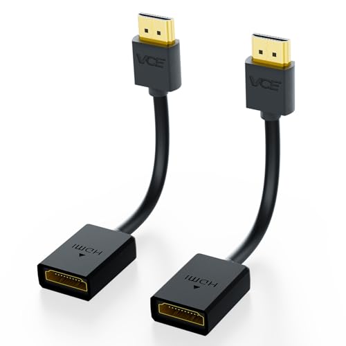 VCE 2 st&uuml;ck Hochgeschwindigkeits HDMI Verl&auml;ngerungskabel Hdmi Verl&auml;ngerung Extension TV Stick Adapterkabel 14cm