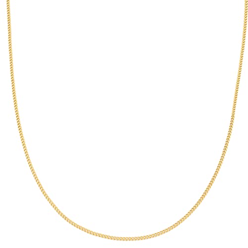 Kritz Collier Femme Chaîne Maille Gourmette Fine 1,5 mm plaqué Or - Collier Fin Hypoallergénique Longueur 40 45 50 55 Cm - Bijoux Mode Cadeau (45)