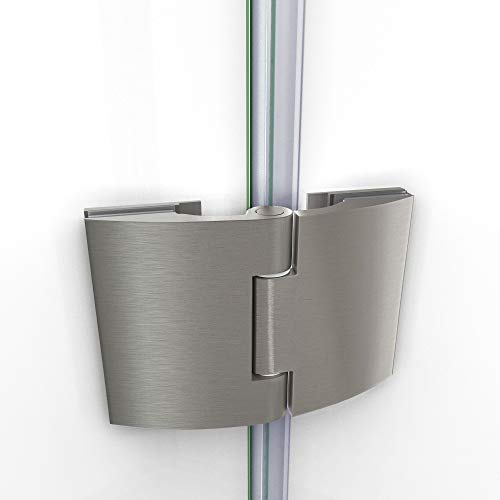 DreamLine Aqua 48 in. W x 58 in. H Frameless Hinged Tub Door in Brushed Nickel, SHDR-3148586-04