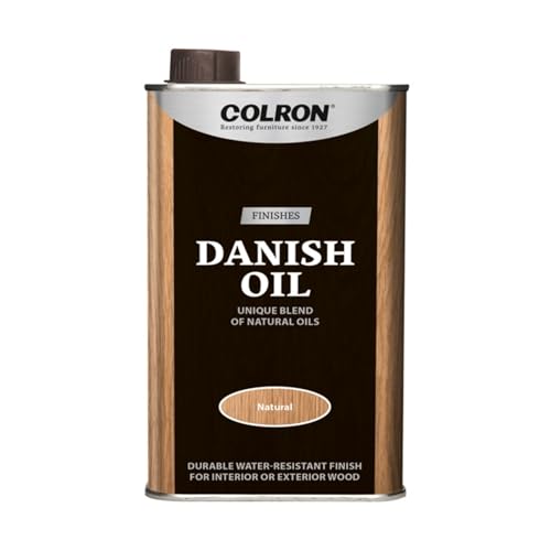 Colron Danish Oil Natural Finish Durable Water-Resistant Long-Lasting Finish DIY Enthusiasts Perfect for Furniture Doors Cabinets Worktops Indoor and Outdoor Use 500ml