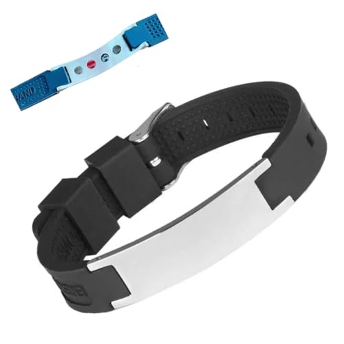 Pulsera médica de silicona para hombres y mujeres, elástica y cómoda, pulsera de emergencia de silicona para atletas médicos (13 mm de ancho)