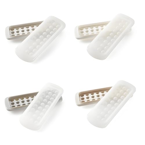 Molde de 4 cubos de hielo redondos pequeños con tapa antifugas miniatura 3