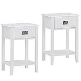 VECELO Juego de 2 mesitas de Noche para Sala de Estar, 40 x 30 x 60 cm