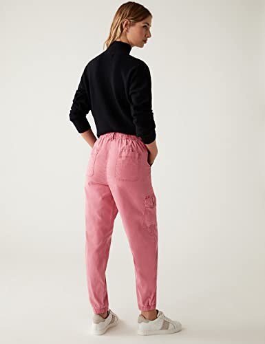 Image of Marks & Spencer Womens Solid High Rise Straight Fit Cargo Trouser
