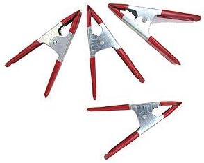 PKG 4 4" Long Spring Loaded Clamps with Rubber Tips
