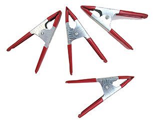 PKG (4) 4" Long Spring Loaded Clamps with Rubber Tips