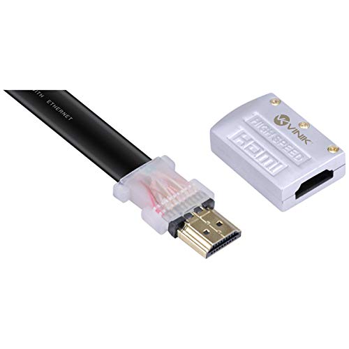 CABO HDMI 2.0 4K ULTRA HD 3D CONEXÃO ETHERNET FLAT COM CONECTOR DESMONTÁVEL 2 METROS - H20FL-2, VINI