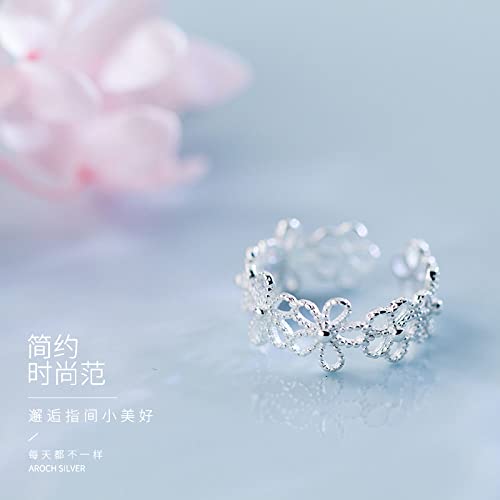 Bague ajustable fleur pour doigts sensibles anneau ouvert de mariage - 5