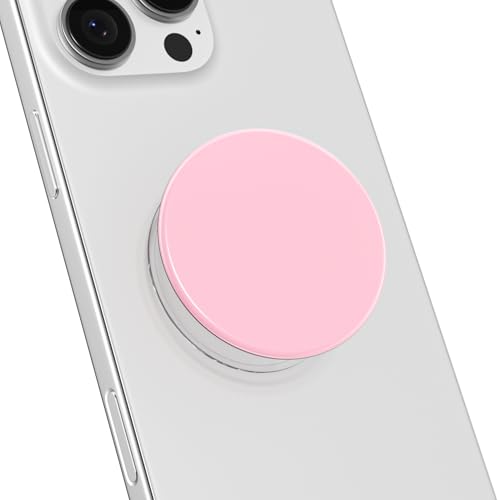 Svanove Adhesive Phone Grip Stick Holder Collapsible Cell Phone Stand Expanding Kickstand for iPhone Samsung Mobile Phones Accessory Cute Sticky Phones Grips Soft Silicone Glossy Jelly Light Pink