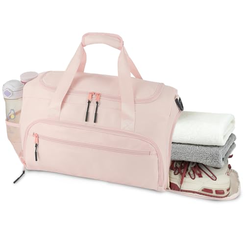 Image of Gym Bag for Men Women, Sports Duffle Bag with Wet Pocket & Shoes Compartment, Water Resistant Overnight Weekender Bag Duffel Bag