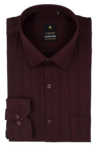 Image of 7-DAYS Premium Men's Formal Shirts - Cotton, Self-Design, Full Sleeve, Regular Fit, with Pocket, Stylish Office Shirts for Men