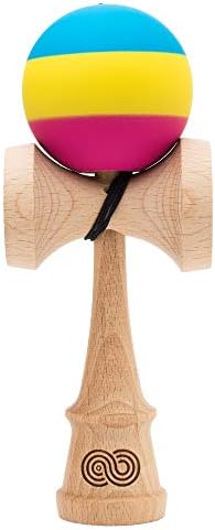 Kendama USA - Kaizen Kendama - Slim Shape - Trip Split - Acrobat - Blue Yellow Pink