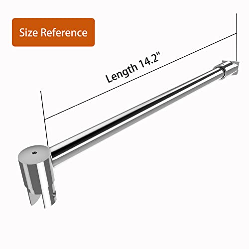 Shower Door Glass Support Bar,180 Degrees Wall-To-Glass Support Arm For 5/16" To 1/2" Thick Glass,14.2'' Shower Screen Support Telescopic Bar,For Fixed Frameless Shower Glass Panel,Polished Silver #TOP2