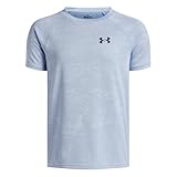 Under Armour Boys' Tech Jacquard 2.0 Short Sleeve T Shirt, (465) Horizon Blue / / Midnight Navy, Medium