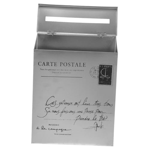 Toddmomy Buzón de Hierro Vintage Montado Pared con Cerradura Caja para Cartas y Periódicos Buzón Doméstico Retro Resistente para Exterior y Uso Multifuncional