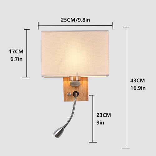 Appliques murales d'intérieur avec projecteur LED orientable et lin - 4